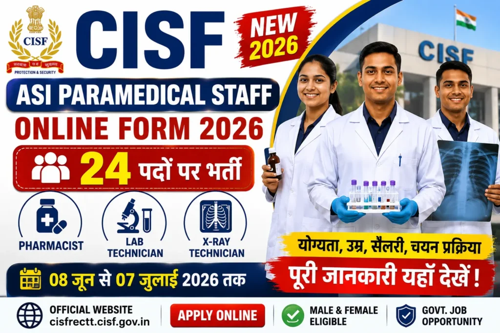 CISF ASI Paramedical Staff Recruitment 2026 